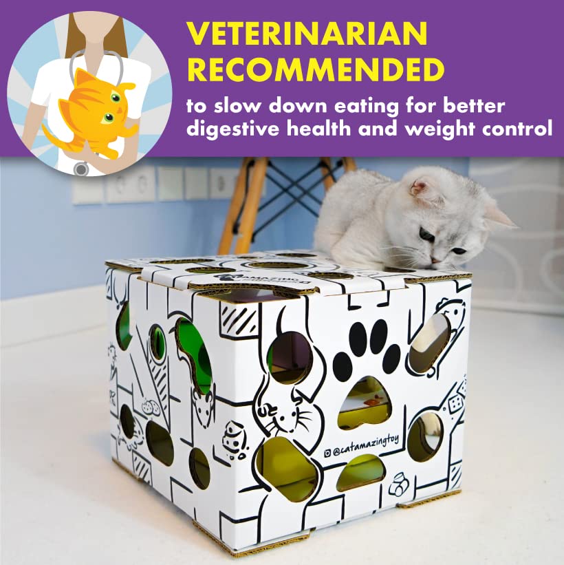 Cat Amazing Sliders – Puzzle Toy for Indoor Cats – Treat Box Interactive Maze – Enrichment Feeder – Best Cat Toy Ever!