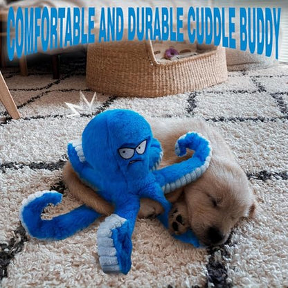 LEGEND SANDY Tough Dog Toys, Stuffed Chew Large Dog Toys to Keep Them Busy, Interactive Squeaky Tug of War Doggie Toy, Crinkle Blue Octopus - color: Blue Octopus