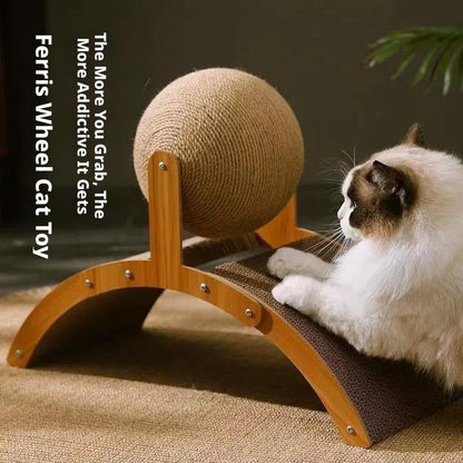 Interactive Cat Scratcher, Cat Scratching Post Design with Arch Bridge Balls-Stylish CatScratching Board, Natural Sisal Scratcher Ball, Fun and Engaging Scratching Post for Exercise - color: 1PCS Small, size: free size