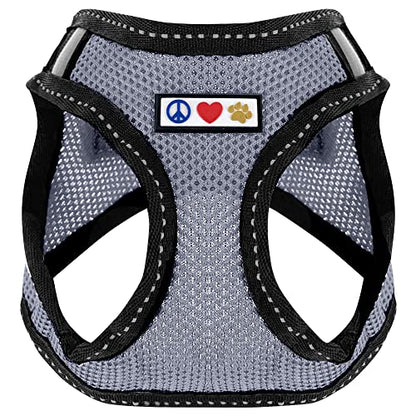 Pawtitas Dog Vest Harness Made with Breathable Air Mesh | All Weather Vest Harness for Extra Small Puppies and Large Cats with Quick-Release Buckle - Extra Small Grey Mesh Dog Harness - color: Grey, size: X-Small (Pack of 1)