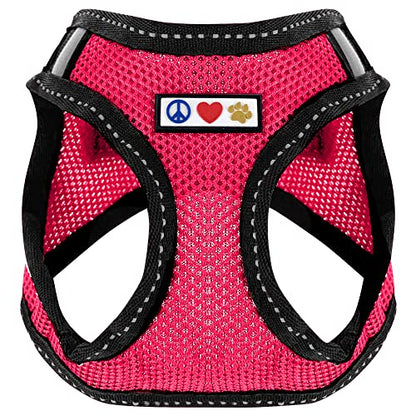 Pawtitas Dog Vest Harness Made with Breathable Air Mesh | All Weather Vest Harness for Extra Small Puppies and Large Cats with Quick-Release Buckle - Extra Small Pink Mesh Dog Harness - color: Pink, size: X-Small (Pack of 1)