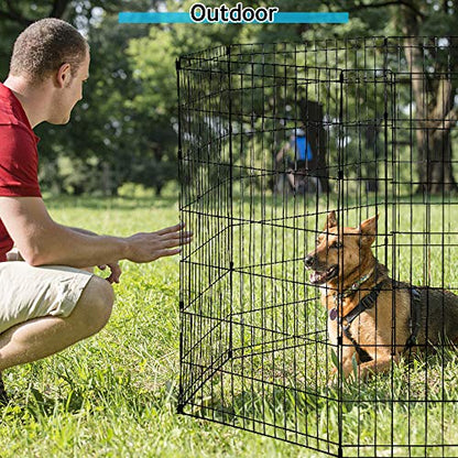 Foldable Puppy Playpen Dog Fence Pet Playpen 8 Panel Metal Portable Indoor Outdoor Pet Exercise Pen Animal Wire Yard Crate Kennel Cat Dog Playpen for Small Medium Large Dogs Pet - size: 42"x8 Panels