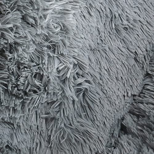Arlee Donut Round Pet Dog Bed - Memory Foam - Calming Reduce Anxiety - Shaggy Vegan Fur - Assembled USA, Charcoal - color: Charcoal, size: Medium