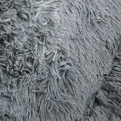 Arlee Donut Round Pet Dog Bed - Memory Foam - Calming Reduce Anxiety - Shaggy Vegan Fur - Assembled USA, Charcoal - color: Charcoal, size: Small