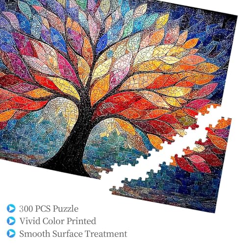 300 Pieces Jigsaw Puzzles for Adults Rainbow Tree of Life Art Puzzle, Stress Relief Concentration Training Brain Teaser Puzzle 15.7x11 Inch - color: Wooden Puzzle1, size: 300 Piece pcs