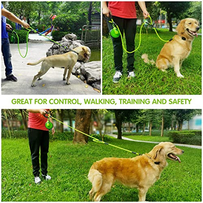 Dog Leash Heavy Duty 6ft, Double Handle Dog Leash with Padded Handle for Traffic Control, Reflective Rope Leashes for Large and Medium Dogs Control Safety Training at Night (Green) - color: Green (25 to 120 lbs)