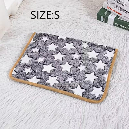 Cartoon Star Print Blanket, Soft Warm Cat Blanket, Bed Cover for Dog and Cat Supplies, Black and White Stars, 16 * 23Inch - color: Grey With Star Print, size: 16*23Inch