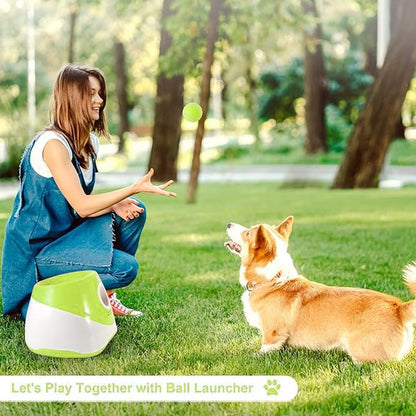 MEKAPLE Automatic Dog Ball Launcher, Dog Ball Thrower Machine with 10-30Ft 3 Launching Distance, Interactive Toys for Small Dogs Indoor & Outdoor with 15 Mini Tennis Balls-2 Inch Light Green - color: Light Green