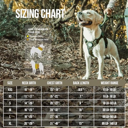 OneTigris Tactical Dog Harness Vest,No-Pull Service Dog Vest with Hook & Loop Panels,Adjustable Dog Vest Harness for Walking Hiking Training(Ranger Green,XS) - color: Green, size: XS