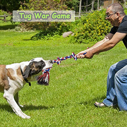 LECHONG Rope Dog Toys for Aggressive Chewers Large Breed Medium Breed, Small Dog Puppy Teething Chew Toys Heavy Duty Dental Dog Rope Toys Prevents Boredom and Relieves Stress - size: 8pack