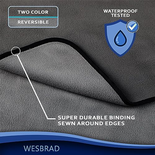 100% Leak Proof, Waterproof Bed Cover, Totally Pee Proof, EZ-Wash, Durable, 3 Layer Blanket (Queen-King 90"x80", Slate Grey, Cool Grey) Adults, Pets, Dogs, Cats - size: Queen-King 90"x80"