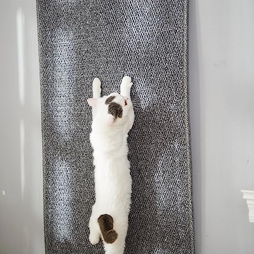 SHENGOCASE 67"x 23.6" Thickened Cat Wall Climbing Carpet, Cat Wall Furniture Scratcher, Scratching Post, Couch Sofa Protector (Grey) - color: Grey