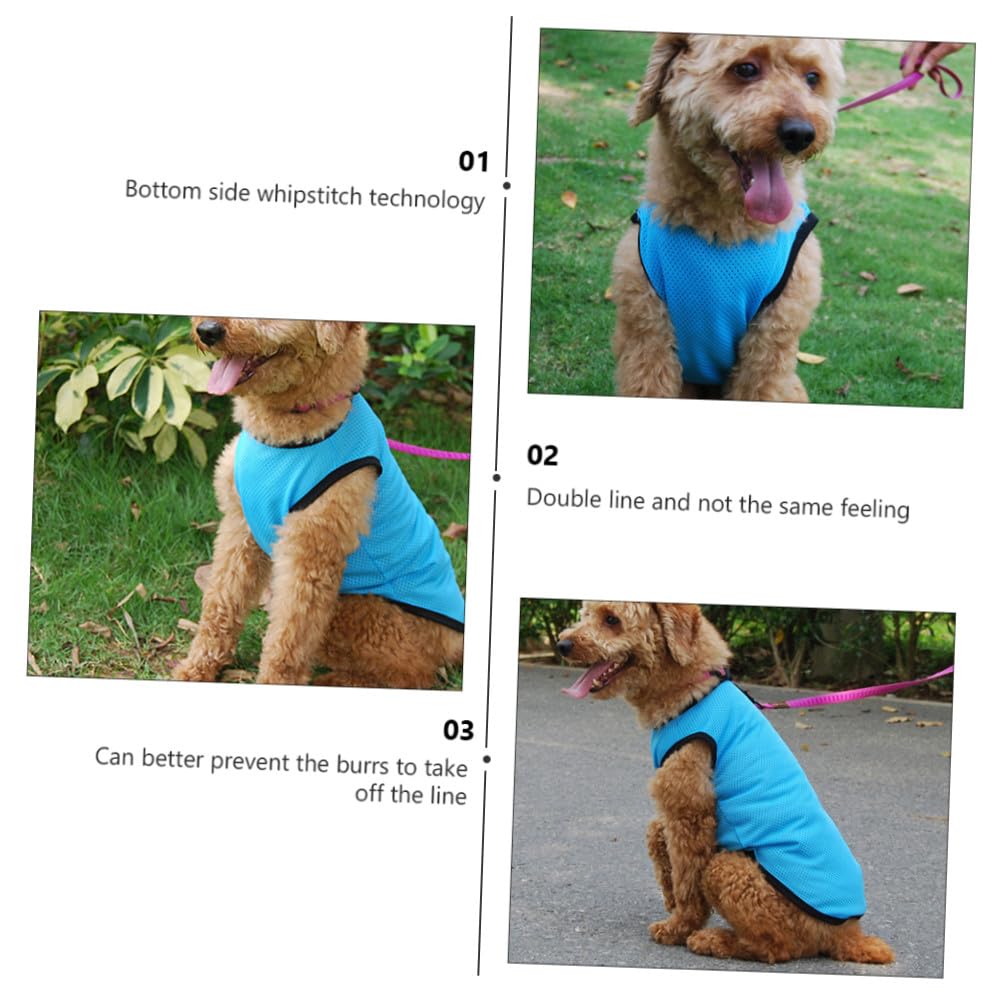Pet Dog Vest Sleeveless Breathable Mesh Cooling Shirt Blue M for Puppies and Small Dogs Summer Pet Clothes