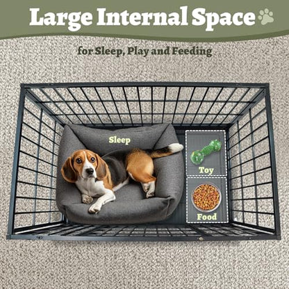 Two Levels 36 Inch Stackable Heavy Duty Dog Crate Cage Medium Sized Dog with Top Access, Basic Dog Crates for Small Medium Dogs 2 Door Dog Kennel Indoor with Tray and Wheels - size: 36 Inch-2 Pack