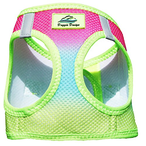 Doggie Design No Choke Dog Harness - Simple Step-in and Go Dog Vest for Small, Medium, and Large Breeds - Breathable Mesh Polyester Pet Harness - Rainbow - XXS - color: Rainbow, size: XX-Small
