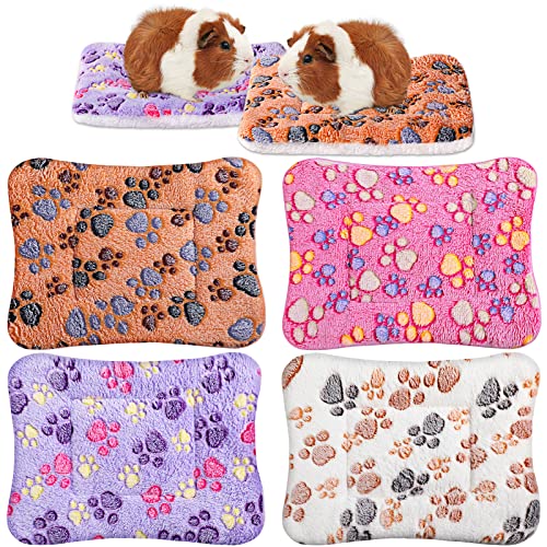 Tuanse 4 Pack Ultra Soft Dog Cat Bed Mat Small Animal Guinea Pig Bed with Cute Print Reversible Fleece Dog Crate Kennel Pad Cozy Washable Thickened Hamster Pet Beds Mat(13 x 10 Inches,Vivid Color) - color: Vivid Color, size: 13 x 10 Inches
