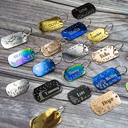 Personalized Dog Tag with 5 Lines of Custom Deep Engraved Durable Stainless Steel Pet ID Name Tag Designer Small Size Rectangle - size: Small, style: Regtangle