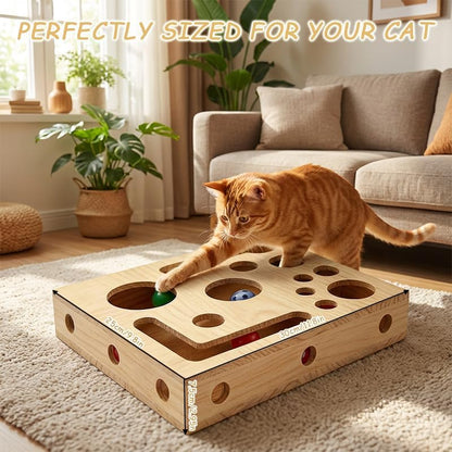 Cat Scratch Puzzle Enrichment Box, Maze Cat Scratch Puzzle Box & Sandpaper Inside, It's A Stress-Free Alternative to Trimming Your Nails