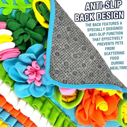 MYLIFESION Snuffle Mat for Dogs, 15.4''*15.4'' for Small & Medium, Fleece Mentally Stimulating Toys for Dogs Cats Rabbits, Helps Control Eating Speed and Train Scent Detection (Lightweight Style) - color: Lightweight Style