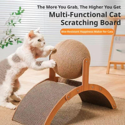 Interactive Cat Scratcher, Cat Scratching Post Design with Arch Bridge Balls-Stylish CatScratching Board, Natural Sisal Scratcher Ball, Fun and Engaging Scratching Post for Exercise - color: 1PCS Small, size: free size