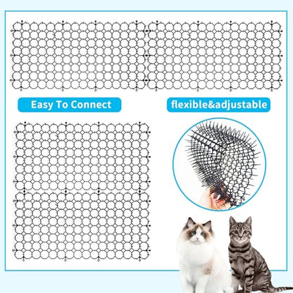 16 Pack 16 x 8 Inch Cat Scat Mat with Spikes, Scat Mat for Cats Cat Deterrent Mat Digging Stopper Repellent Spike Mat - size: 16 Pack