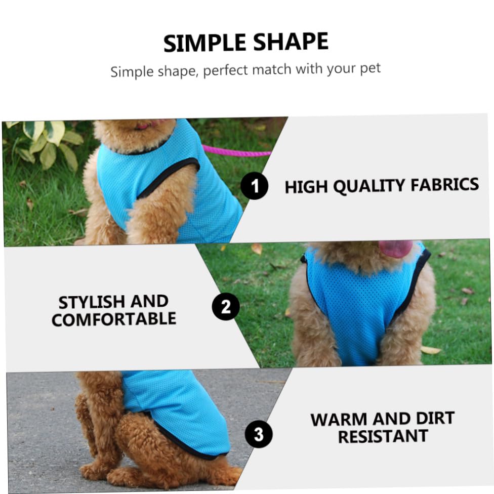ERINGOGO Pet Summer Vest for Dogs and Puppies Mesh Sleeveless Shirt Blue M Plain Puppy Clothes Breathable Pet Shirt for Warm Weather