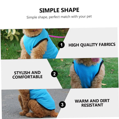 ERINGOGO Pet Summer Vest for Dogs and Puppies Mesh Sleeveless Shirt Blue M Plain Puppy Clothes Breathable Pet Shirt for Warm Weather