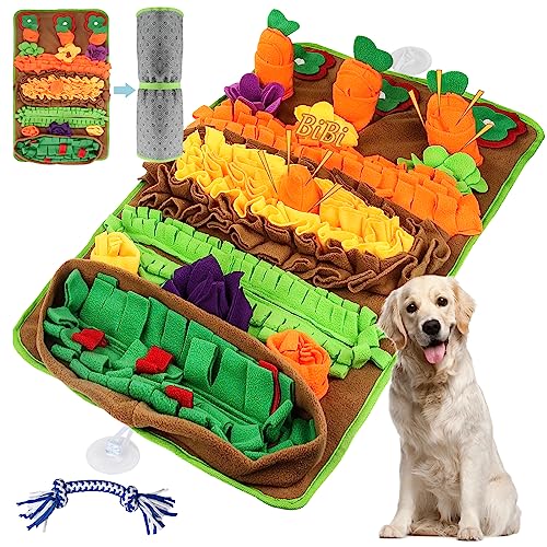 Snuffle Mat for Dogs Large Breed - 32'' X 20'' Washable Durable Sniff Mat for Slow Feeding Training, Enrichment Puzzle Toy for Mental Stimulation & Stress Relief - color: Green-Yellow