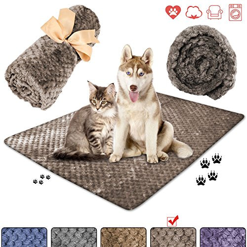 Dog Blanket,Soft Fuzzy Blankets for Puppy, Small,Medium,Large,X-Large Premium Fluffy Blankets Plush Fleece Throw Dog Bed, Couch, Sofa, Reversible Travel Warm Covers - color: Brown, size: M（30x40 inches）