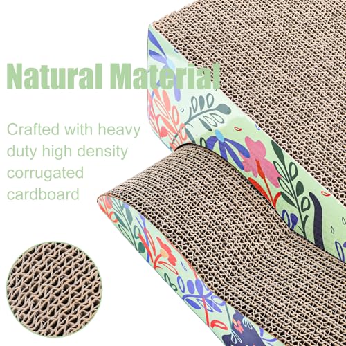 WUWEOT 2 in 1 Cat Scratching Board, Removable Cardboard Scratching Pad, Large Cat Lounge Sofa with Detachable Toy for Indoor Cats to Rest, Grind Claws and Play