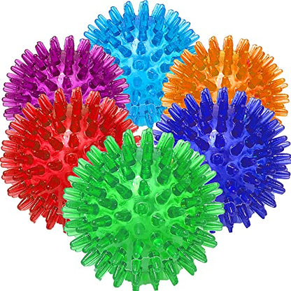 Jalousie Dog Squeaky Toys Value Set Non-Toxic Squeaky Balls Toss Fetch TPR Rubber Puppy Toys Spikey Dog Chew Toy for Small Medium Breed Pet Toys for Puppy (6 Pack Spiky Ball) - color: 6 Pack Spiky Ball