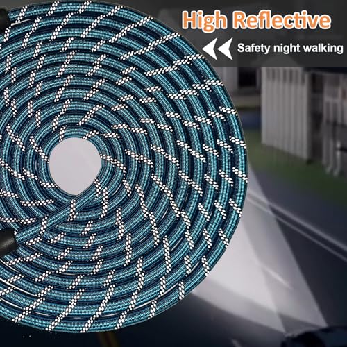 Long Dog Leash, 10/15/20/30/50FT Dog Training Leash with Soft Handle, Reflective Heavy Duty Rope Dog Lead for Medium Large Dogs Outside Play, Camping (3/8" x 20ft, Blue) - color: Blue, size: 20ft x 3/8inch