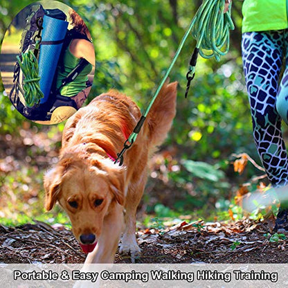 8ft 12ft 20ft 30ft 50ft 75ft Dog Tie-Out Long Tether Rope Leash, Outdoor Yard Leash- Large Medium Small Dogs Training, Playing, Camping, Backyard (Green, 12 Foot) - color: Green, size: 12 Foot