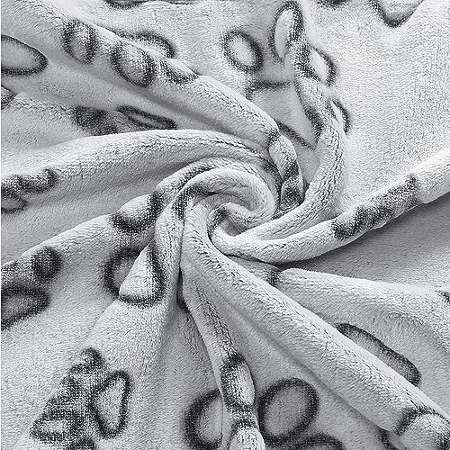 DOOVID Pet Blanket Soft Fluffy Fleece Pet Mat Doggy Flannel Blanket Dog Cat Cute Paw Print Pet Blankets Pure Gray Paw Medium(30''*20'') - color: Pure Gray Paw, size: Medium(30''*20'')