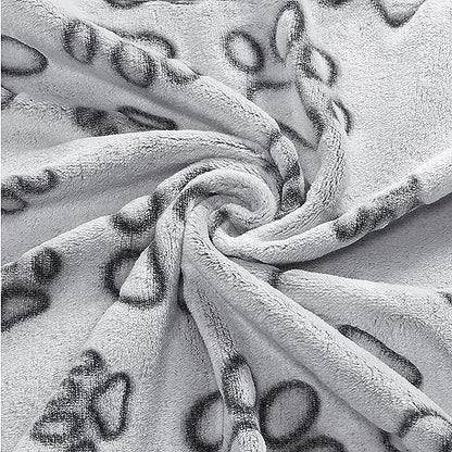 DOOVID Pet Blanket Soft Fluffy Fleece Pet Mat Doggy Flannel Blanket Dog Cat Cute Paw Print Pet Blankets Pure Gray Paw Medium(30''*20'') - color: Pure Gray Paw, size: Medium(30''*20'')