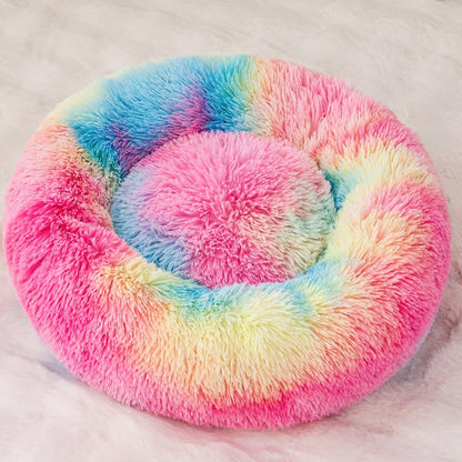 Cat Beds for Indoor Cat Dog Bed Dog Donut Bed Small Pet Bed Dog Calming Bed Warm Puppy Bed Cat Beds Baby Kitten Bed Fluffy Donut Bed Up to 7 Lbs Small Pet - size: Small