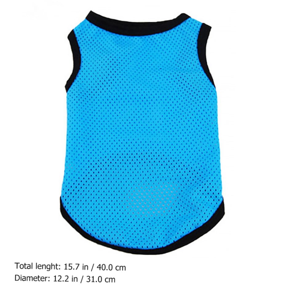 KESYOO Breathable Pet Vest Mesh Sleeveless Dog Shirt Cooling Summer Clothes Blue M for Puppies and Small Dogs