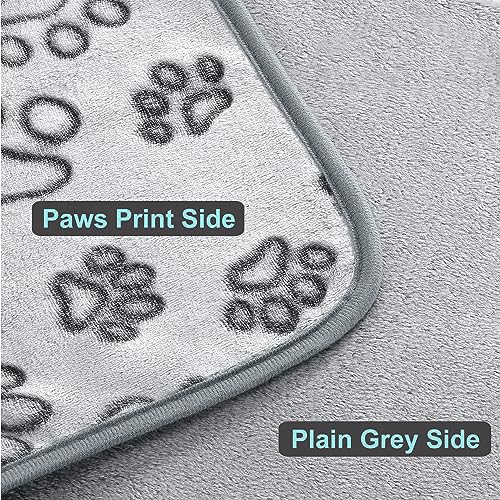 DOOVID Pet Blanket Soft Fluffy Fleece Pet Mat Doggy Flannel Blanket Dog Cat Cute Paw Print Pet Blankets Pure Gray Paw Small(23 * 16") - color: Pure Gray Paw, size: Small(23*16")