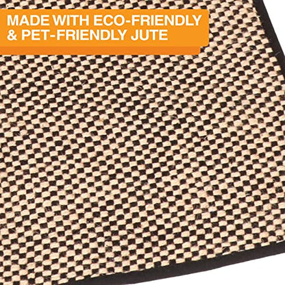 Neater Pets Jute Cat Litter Trapping Mat - Catches Spilled Litter Mess from Kitty Litter Box to Protect Floors, Soft on Cats Paws, Anti-Skid Backing, Easy to Clean, Checkered, 24" x 36" - color: Checkered