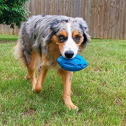 EASTBLUE Squeaky Dog Toys for Aggressive Chewers: Rubber Puppy Chew Ball with Squeaker, Almost Indestructible and Durable Pet Toy for Medium and Large Breed - color: Blue