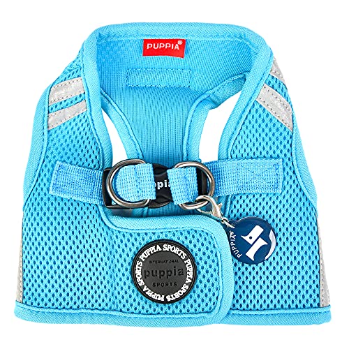 Puppia Soft Vest Dog Harness No Choke Step-in Reflective Triple Layered Breathable Mesh for Small and Medium Dog, Sky Blue, Small - color: SKY BLUE, size: Small