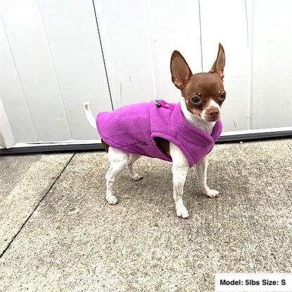 JACKO & CO - Fleece Vest Dog Sweater with Leash Ring - Soft, Warm & Lightweight Pullover Coat for Small & Medium Dogs, Puppies & Cats - Cozy Fall/Winter/Spring Pet Jacket (Purple, X-Small 2-4lbs) - color: Purple, size: XS (2-4lbs)