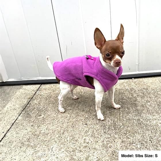 JACKO & CO - Fleece Vest Dog Sweater with Leash Ring - Soft, Warm & Lightweight Pullover Coat for Small & Medium Dogs, Puppies & Cats - Cozy Fall/Winter/Spring Pet Jacket (Purple, Small 4-6lbs) - color: Purple, size: S (4-6lbs)