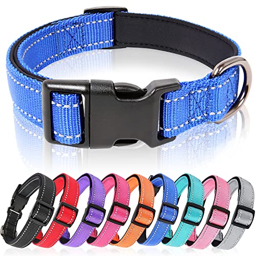 HEELE Dog Collar, Reflective Dog Collar, Soft Neoprene Padded Breathable Nylon Pet Collar Adjustable for Small Dogs Puppy, Royal Blue, XS(7.87-11.81") - color: Royal Blue, size: X-Small (7.87-11.81")