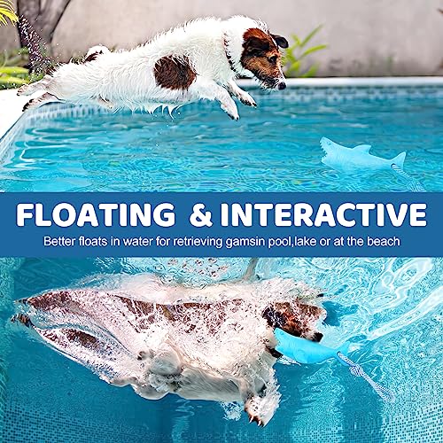 Floating Dog Chew Toy for Aggressive Chewers, Pool With Rope for Interactive Fetch & Play, Beach Set (Shark) - style: Shark