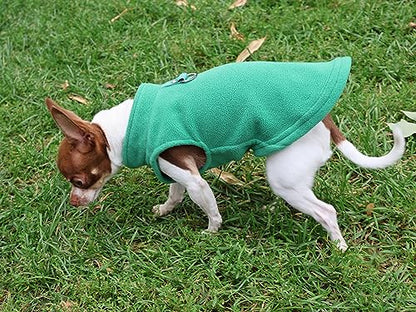 JACKO & CO - Fleece Vest Dog Sweater with Leash Ring - Soft, Warm & Lightweight Pullover Coat for Small & Medium Dogs, Puppies & Cats - Cozy Fall/Winter/Spring Pet Jacket (Green, X-Small 2-4lbs) - color: Green, size: XS (2-4lbs)
