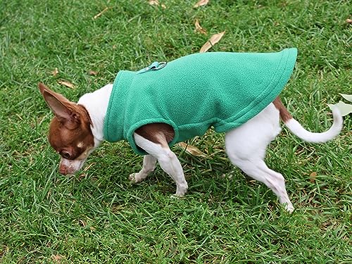 JACKO & CO - Fleece Vest Dog Sweater with Leash Ring - Soft, Warm & Lightweight Pullover Coat for Small & Medium Dogs, Puppies & Cats - Cozy Fall/Winter/Spring Pet Jacket (Green, Small 4-6lbs) - color: Green, size: S (4-6lbs)
