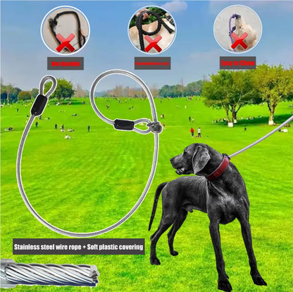 16Ft Chew Proof Retractable Dog Leash Anti-Chewing Wire Ropes Hands-Free Adjustable Safety Lock Durable Nylon Belt for Large Dogs Black L - color: Black, size: Large