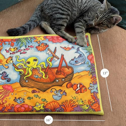 FUZZU Sweet Spot Kitty Carpet with Catnip | Cat Nip Carpet | Carpet for Cats (Shipwreck) - style: Shipwreck