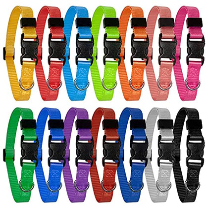 Puppy ID Collar - Identification Adjustable Collars for Newborn Dog Cat, Super Soft Nylon Safety Puppy Whelping Litter Collars for Small Dogs and Puppies (Release Buckle/S) - color: Release Buckle/ S